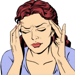 Women experiencing a headache