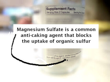 Magnesium Sulfate is a common anti-caking agent